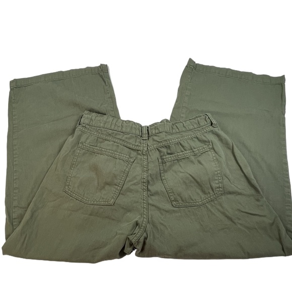 Olive Green Wide-Leg Women's Pants - Picture 4 of 10